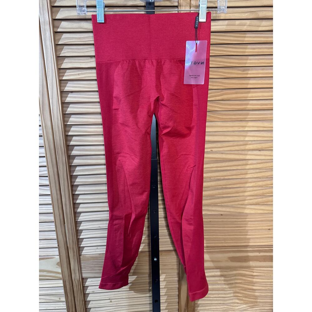 NVGTN Contour Seamless High Waisted Leggings Women XS Red Pink Workout Pants New - Picture 3 of 6